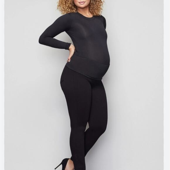 NEW Good American The Home Stretch Black Maternity Skinny Jeans 00/24 High Rise - Picture 1 of 9